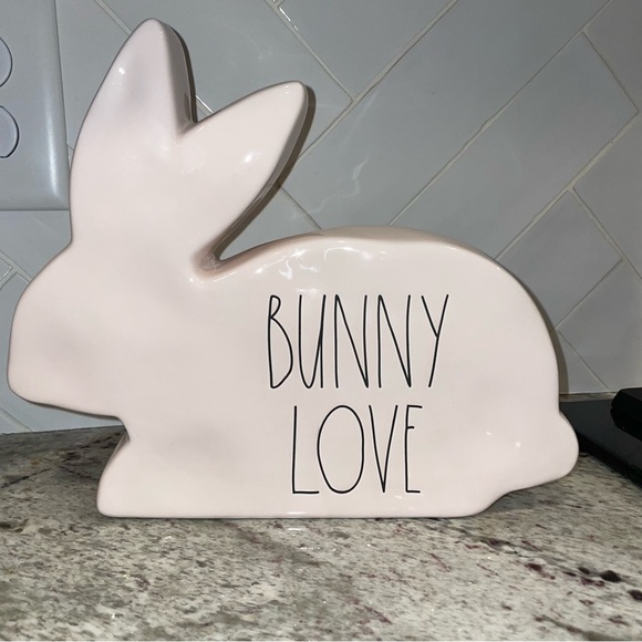 Rae Dunn Bunny Love Ceramic Rabbit - Picture 1 of 3